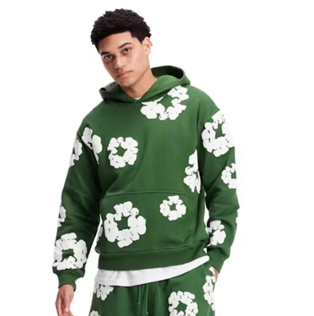 Denim Tears Cotton Wreath Hoodie Forest Green Heavyweight Size L Men's
